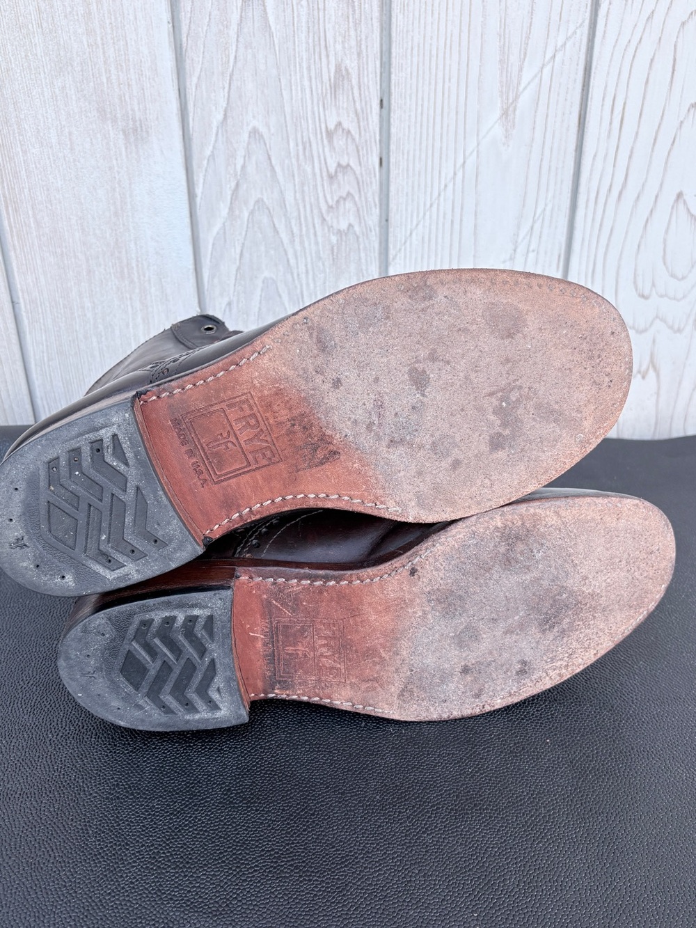 Frye Dark Brown Leather Cap-Toe Lace-Up Boots - Picture 6 of 6